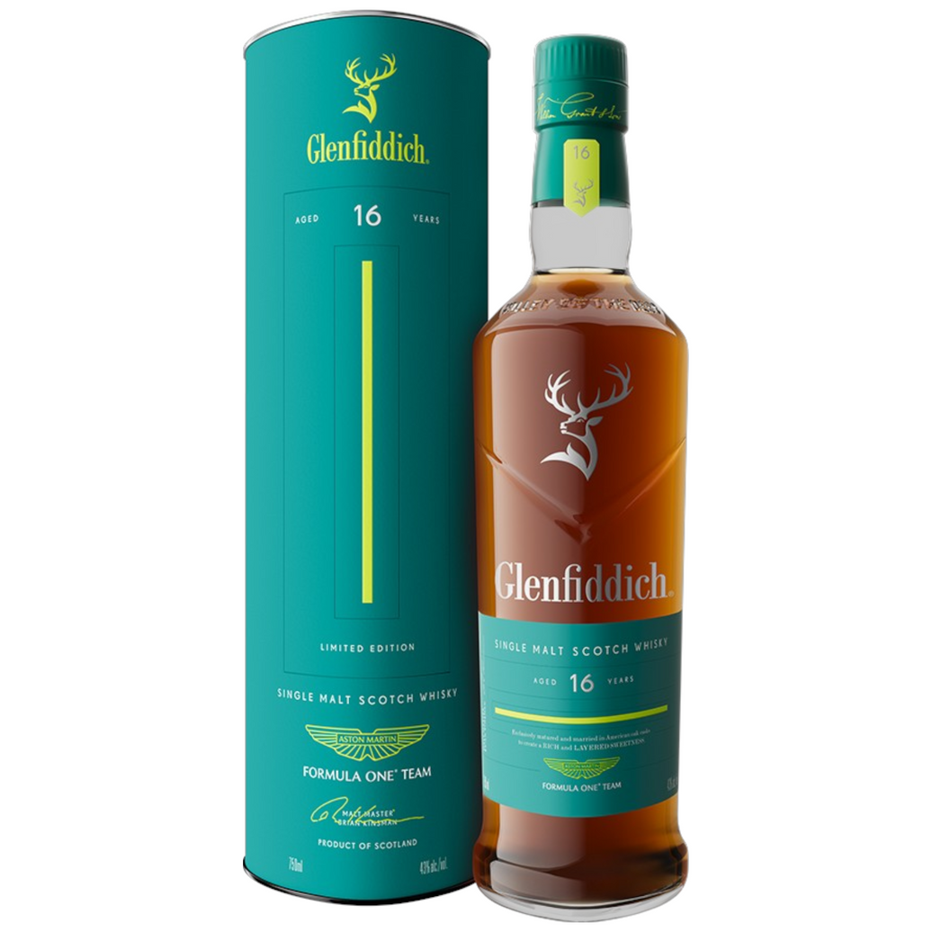 Bottle image of Glenfiddich x Aston Martin Formula One Team Limited Edition 16 Year Old Single Malt Scotch Whisky, 750ml